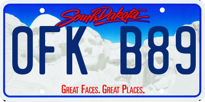 SD license plate 0FKB89