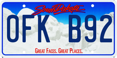SD license plate 0FKB92