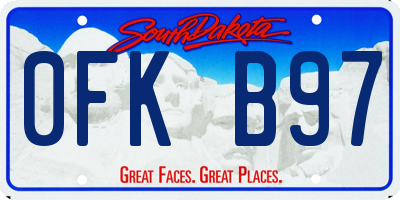 SD license plate 0FKB97