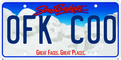 SD license plate 0FKC00