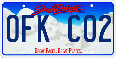 SD license plate 0FKC02