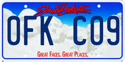 SD license plate 0FKC09