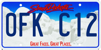 SD license plate 0FKC12