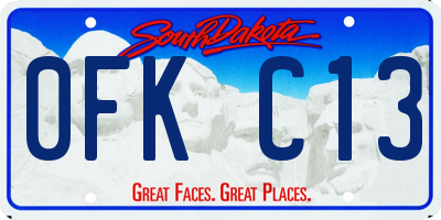SD license plate 0FKC13
