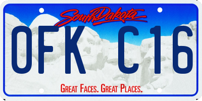 SD license plate 0FKC16