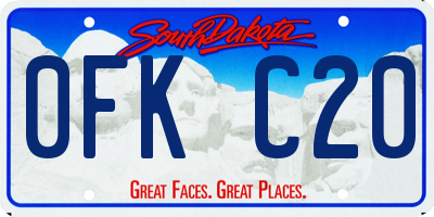 SD license plate 0FKC20