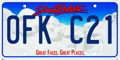 SD license plate 0FKC21