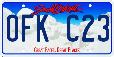 SD license plate 0FKC23