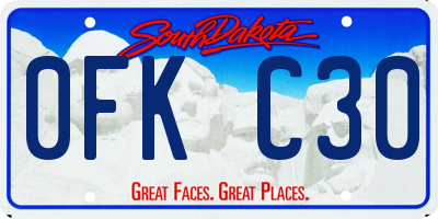 SD license plate 0FKC30