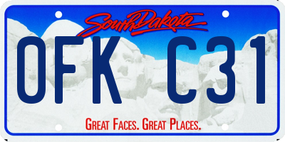 SD license plate 0FKC31