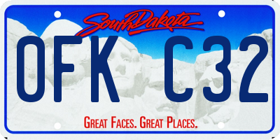 SD license plate 0FKC32
