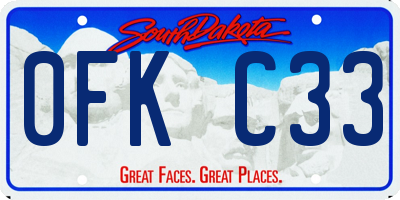 SD license plate 0FKC33