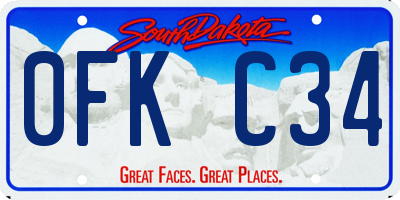 SD license plate 0FKC34