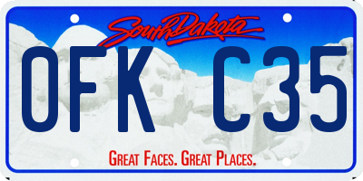 SD license plate 0FKC35