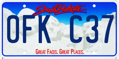 SD license plate 0FKC37