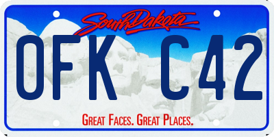 SD license plate 0FKC42