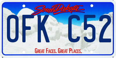 SD license plate 0FKC52