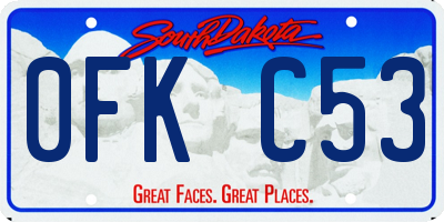 SD license plate 0FKC53