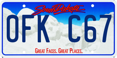 SD license plate 0FKC67