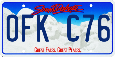 SD license plate 0FKC76