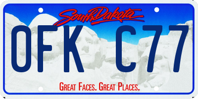 SD license plate 0FKC77