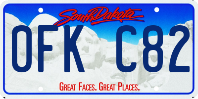SD license plate 0FKC82