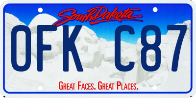 SD license plate 0FKC87