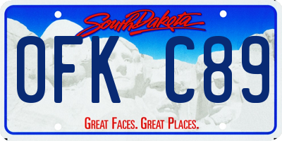SD license plate 0FKC89