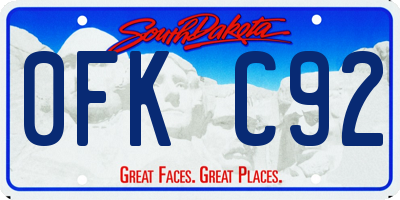 SD license plate 0FKC92