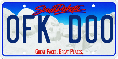 SD license plate 0FKD00