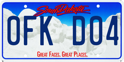 SD license plate 0FKD04