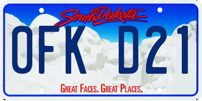 SD license plate 0FKD21