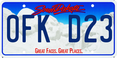 SD license plate 0FKD23