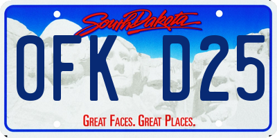 SD license plate 0FKD25