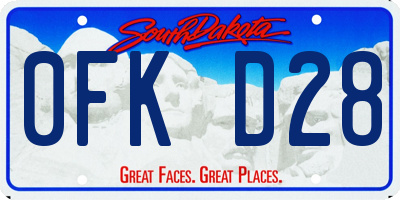 SD license plate 0FKD28
