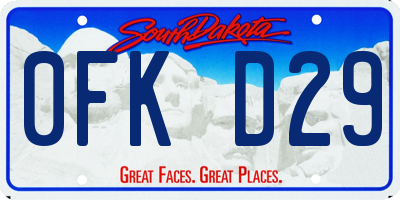 SD license plate 0FKD29