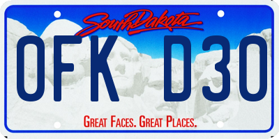 SD license plate 0FKD30