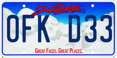 SD license plate 0FKD33