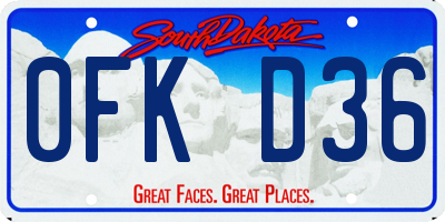 SD license plate 0FKD36