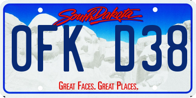 SD license plate 0FKD38