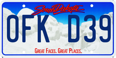 SD license plate 0FKD39