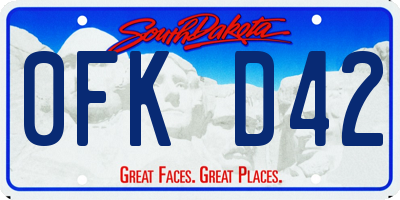 SD license plate 0FKD42