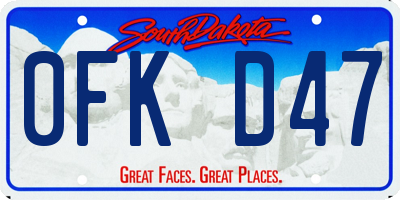 SD license plate 0FKD47