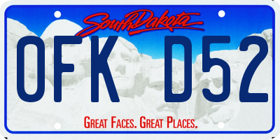 SD license plate 0FKD52