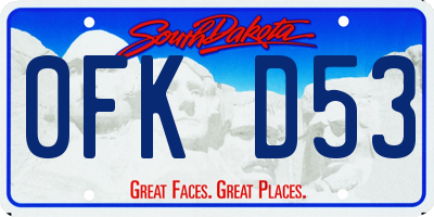 SD license plate 0FKD53