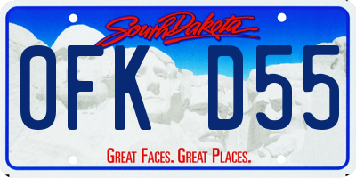 SD license plate 0FKD55