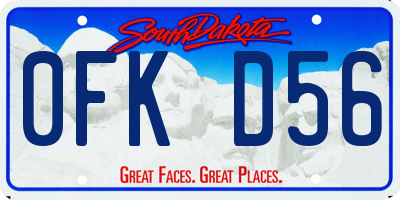 SD license plate 0FKD56