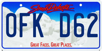 SD license plate 0FKD62