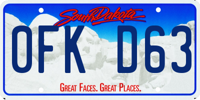 SD license plate 0FKD63