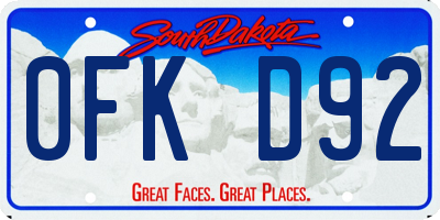 SD license plate 0FKD92